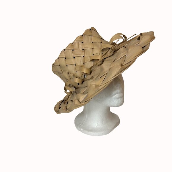 Handwoven Straw Sun Hat Palm Leaf Beach Coastal Market Wide Brim Natural Summer main image 13